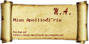 Miss Apollinária névjegykártya